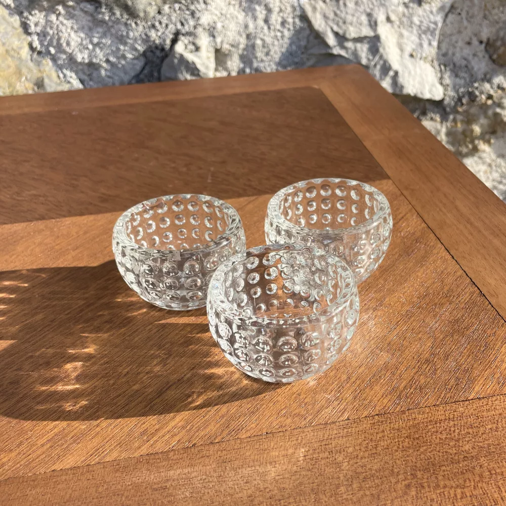 Photophore rond en verre pointé