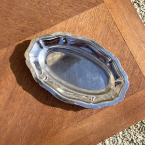 Plateau vintage ovale chrome