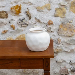 Pot effet grès blanc