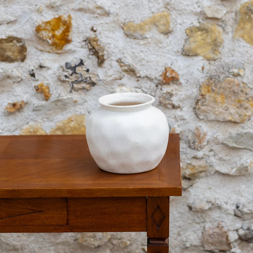 Pot effet grès blanc Pot effet grès blanc