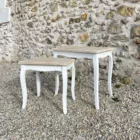 Tables gigognes bois et blanc