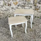 Tables gigognes bois et blanc