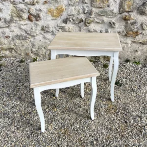 Tables gigognes bois et blanc