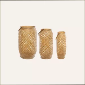 Trio de lanternes en bambou