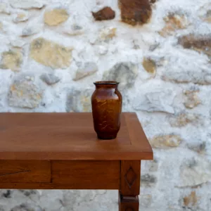 Vase vintage ambré taloché