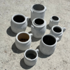 Lot pots grès blancs