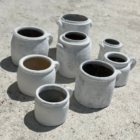 Lot pots grès blancs