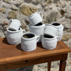 Lot pots grès blancs