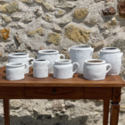 Lot pots grès blancs