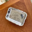 Plateau rectangulaire vintage chrome