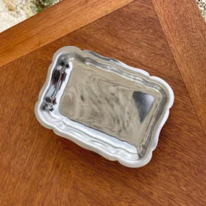 Plateau rectangulaire vintage chrome