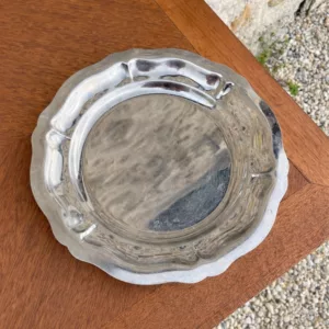 Plateau rond vintage chrome