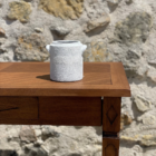 Pot grès blanc cylindrique
