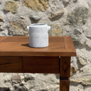 Pot grès blanc cylindrique