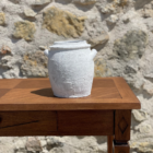 Pot grès blanc ovale grand