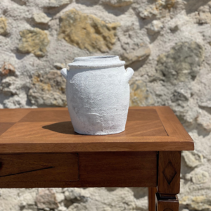 Pot grès blanc ovale grand