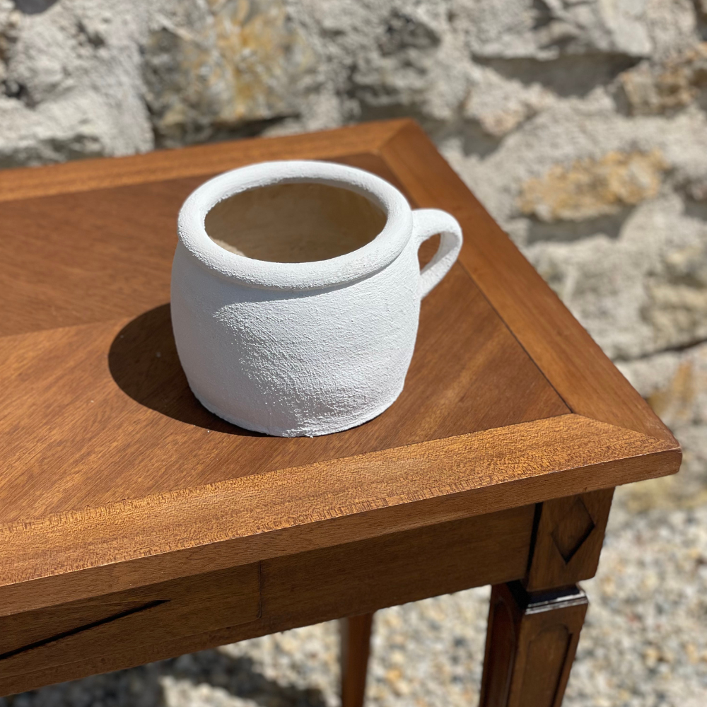 Pot grès blanc