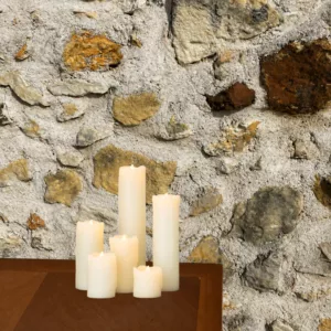 Bougie pilier LED effet fondu cire véritable