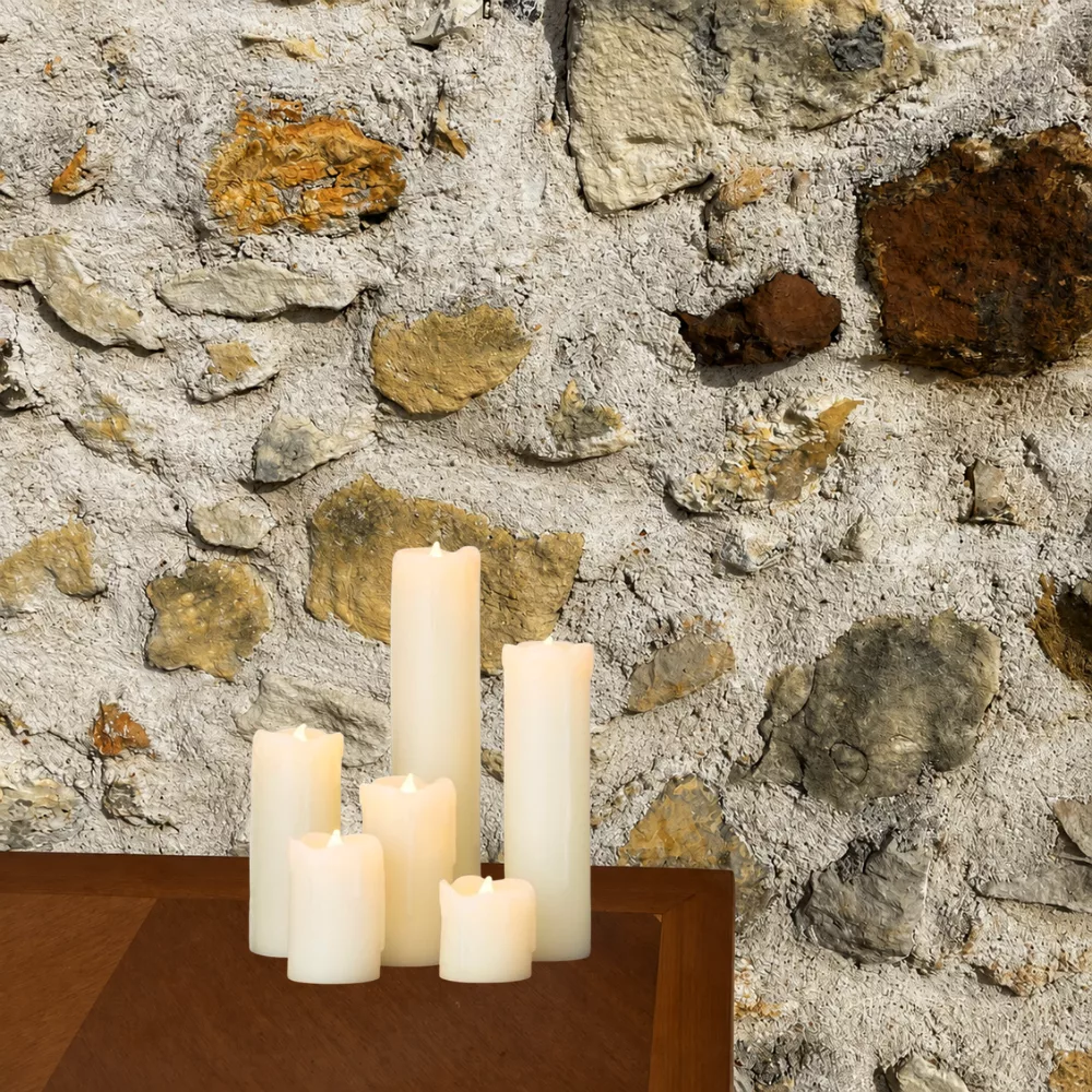Bougie pilier LED effet fondu cire véritable Bougie pilier LED effet fondu cire véritable