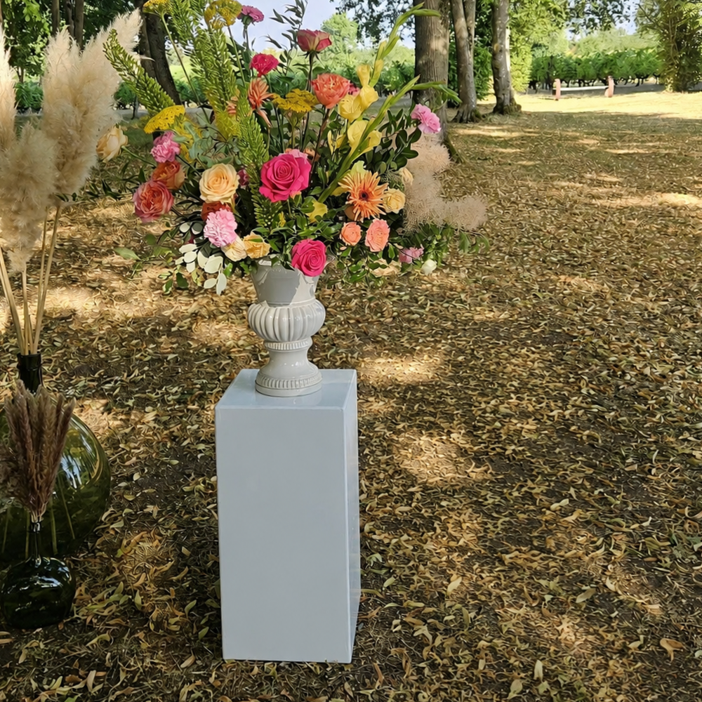 Colonne blanche fleurie 60cm