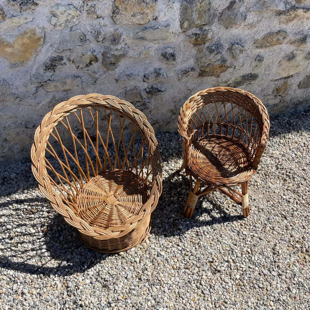 Duo de chaises rotin enfants