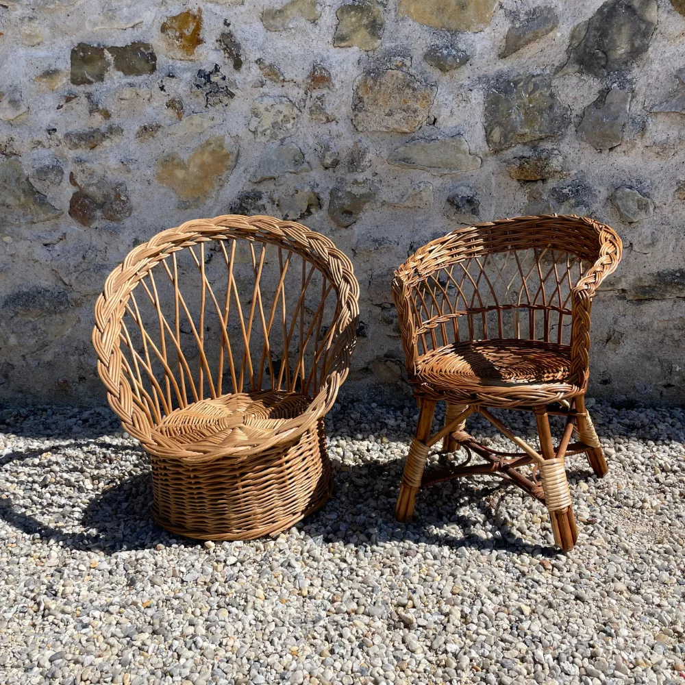 Duo de chaises rotin enfants Duo de chaises rotin enfants