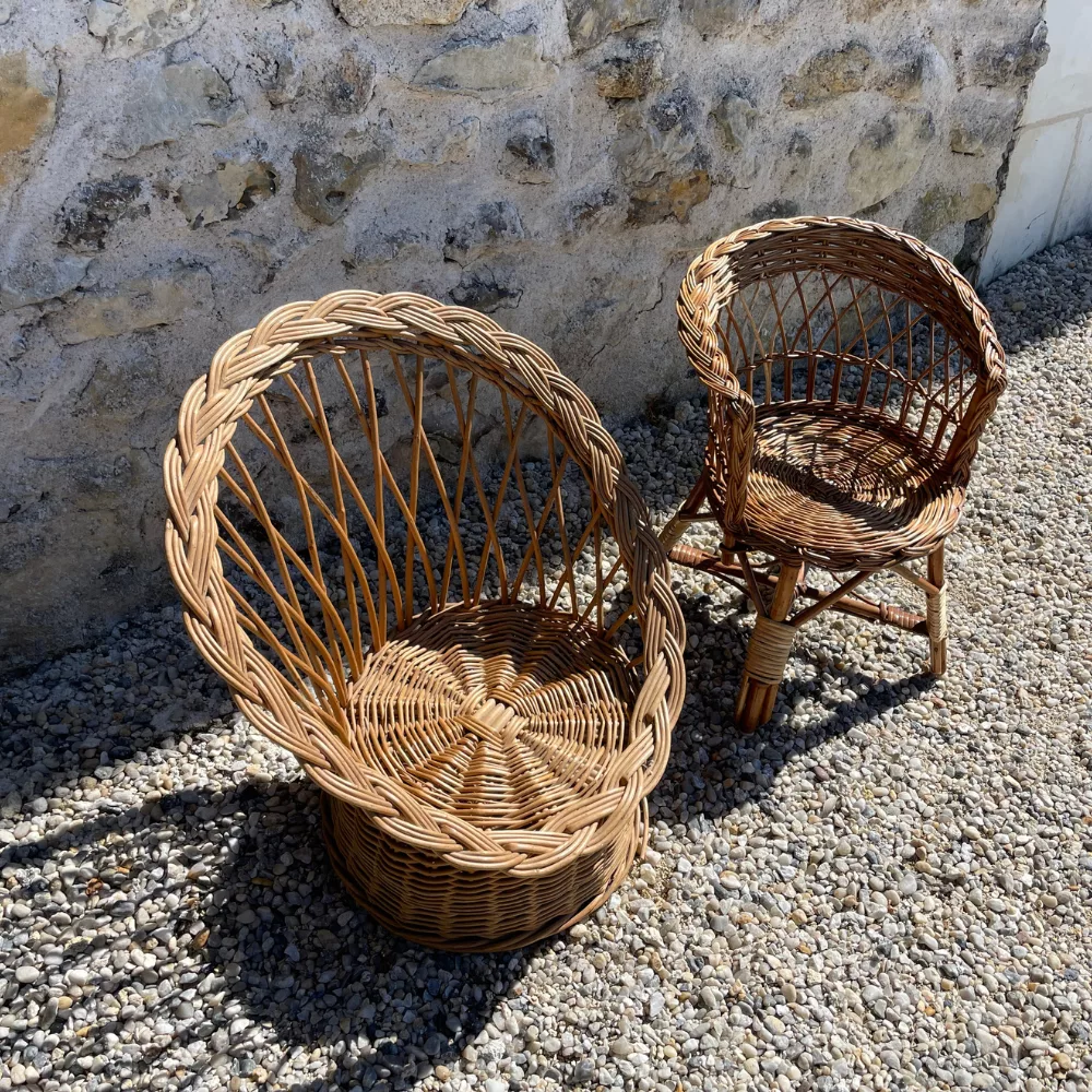 Duo de chaises rotin enfants