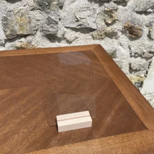 Pancarte plexi support bois rectangulaire