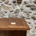 Pancarte plexi transparente et support bois arrondi