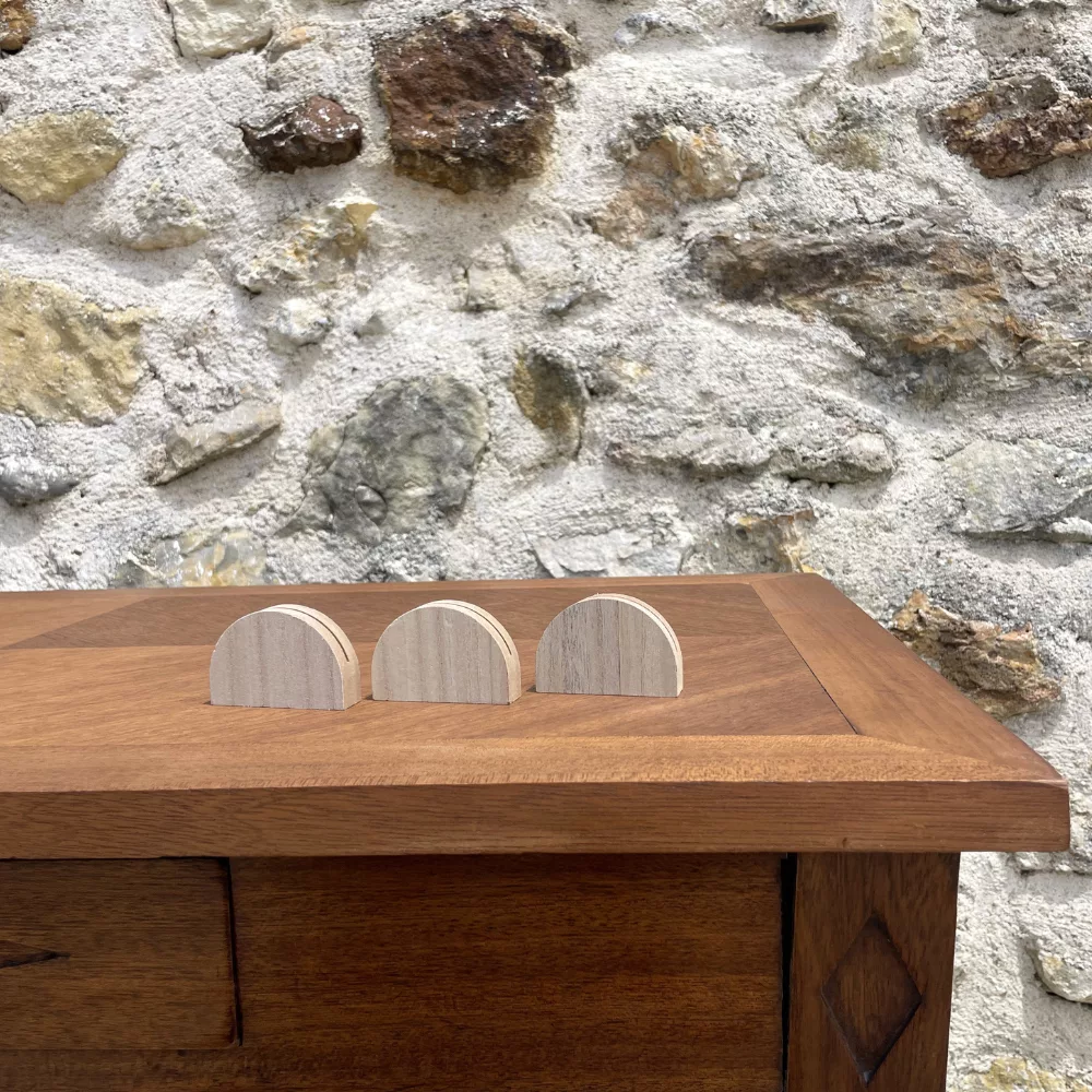 Porte-papeterie lune bois naturel
