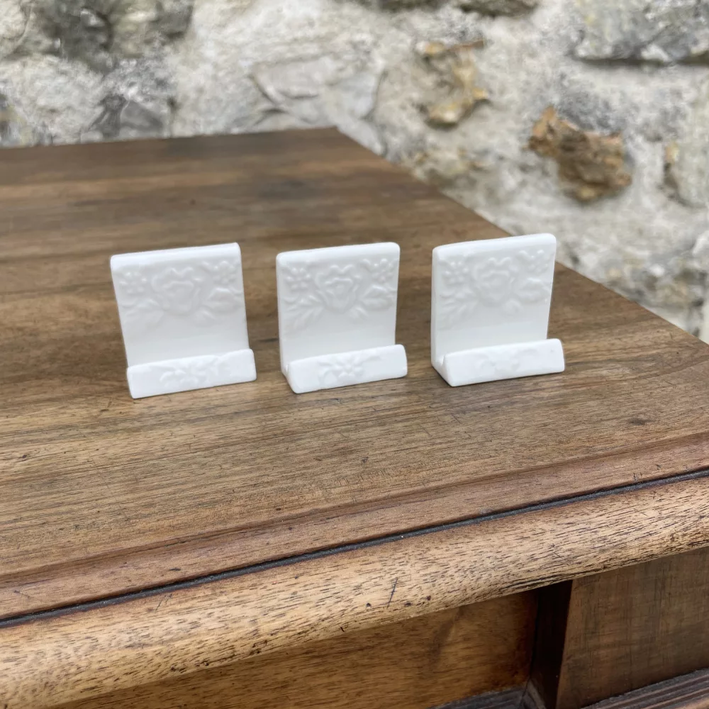 Porte-papeterie porcelaine roses