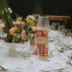 Lampe de table tendance or et verre