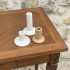 Bougeoirs céramique style terre cuite et blanc