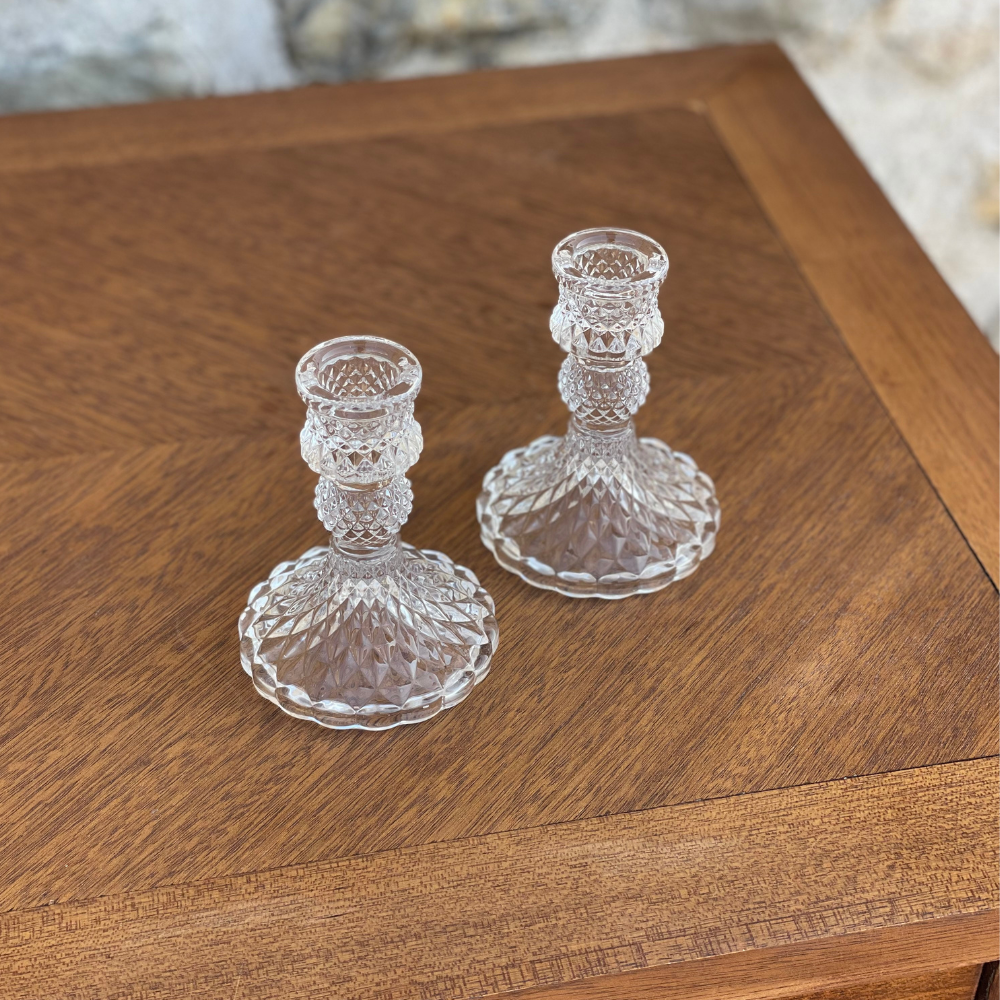 Bougeoir en verre chic
