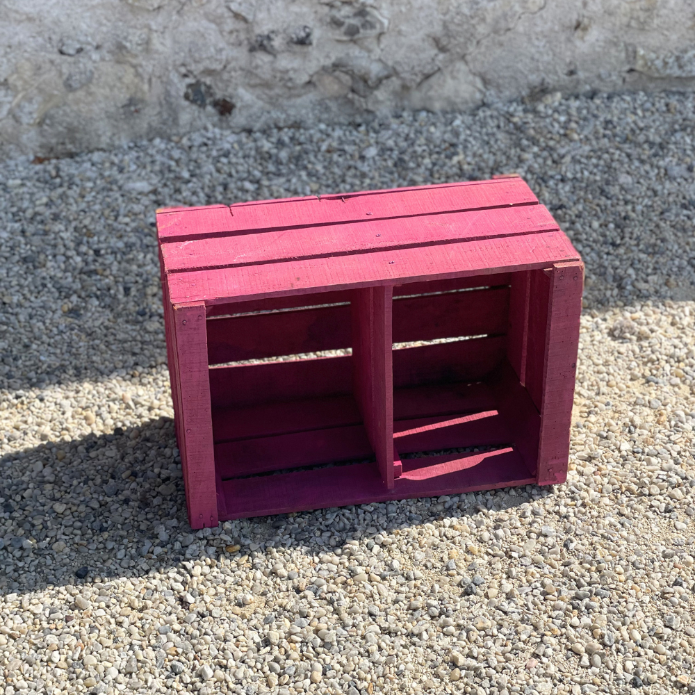 Caisse à pommes rose Caisse à pommes rose