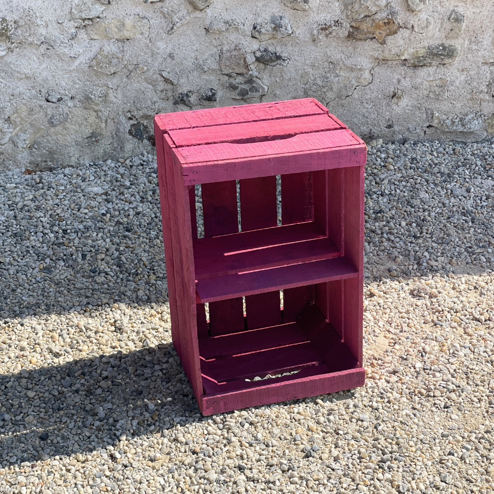Caisse à pommes rose