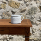 Pot grès blanc cylindrique bas