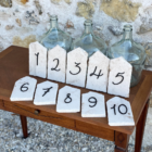 Set numéros de table travertin