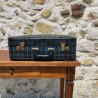 Valise vintage bleu marine et noire