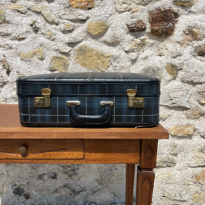 Valise vintage bleu marine et noire