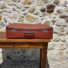 Valise vintage marron orangé