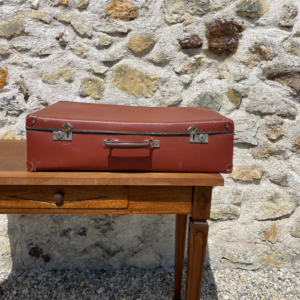 Valise vintage marron orangé