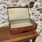 Valise vintage marron orangé