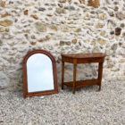 Miroir arche vintage bois foncé